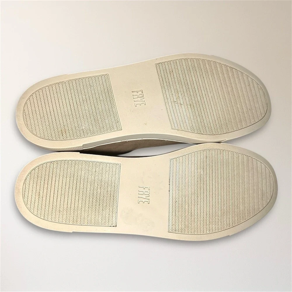 Frye Womens 9 Taupe Nubuck Leather‎ Sneakers Lace Up Casual Minimalist Street